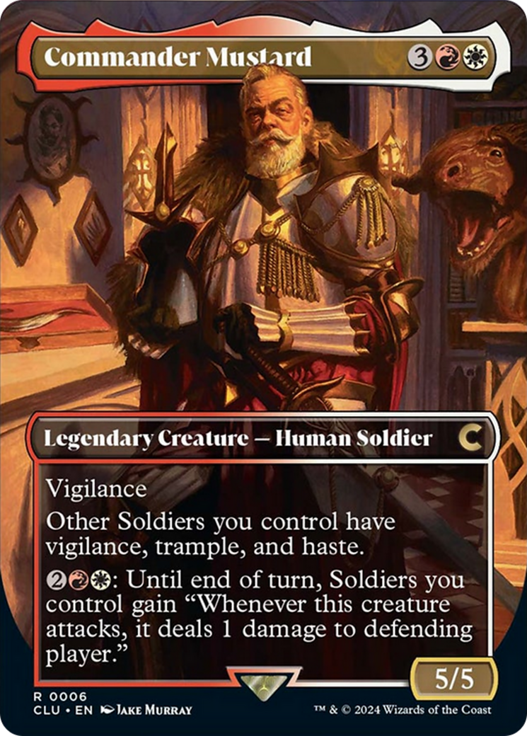 Commander Mustard (Borderless) [Ravnica: Clue Edition] | Card Citadel
