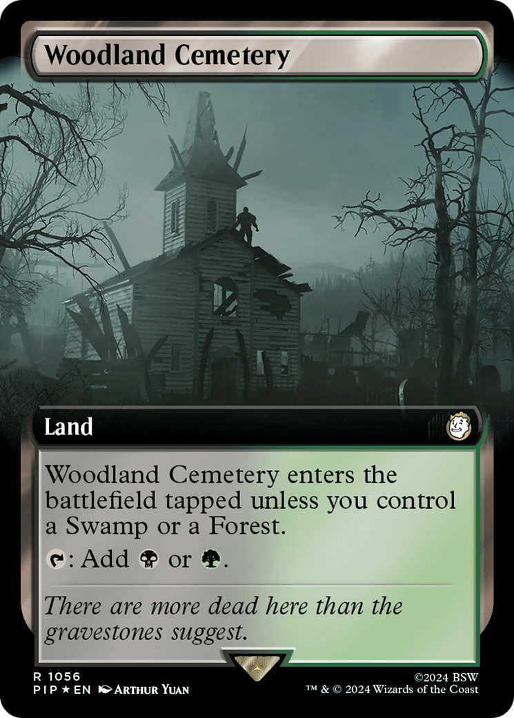 Woodland Cemetery (Extended Art) (Surge Foil) [Fallout] | Card Citadel