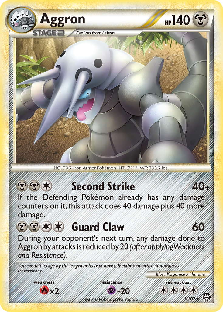 Aggron (1/102) [HeartGold & SoulSilver: Triumphant] | Card Citadel