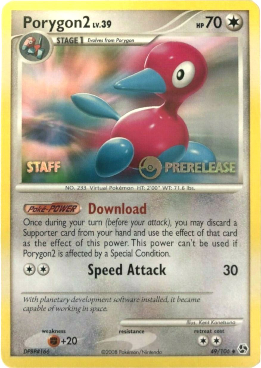 Porygon2 (49/106) (Staff Prerelease Promo) [Diamond & Pearl: Black Star Promos] | Card Citadel