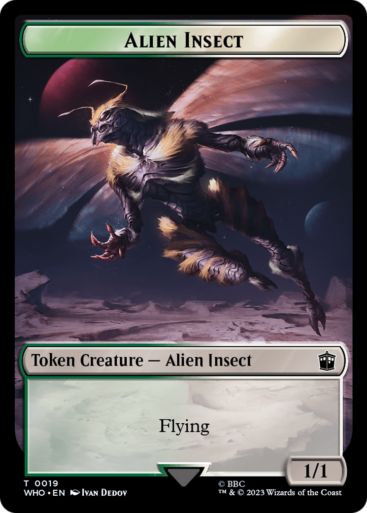 Alien Salamander // Alien Insect Double-Sided Token [Doctor Who Tokens] | Card Citadel