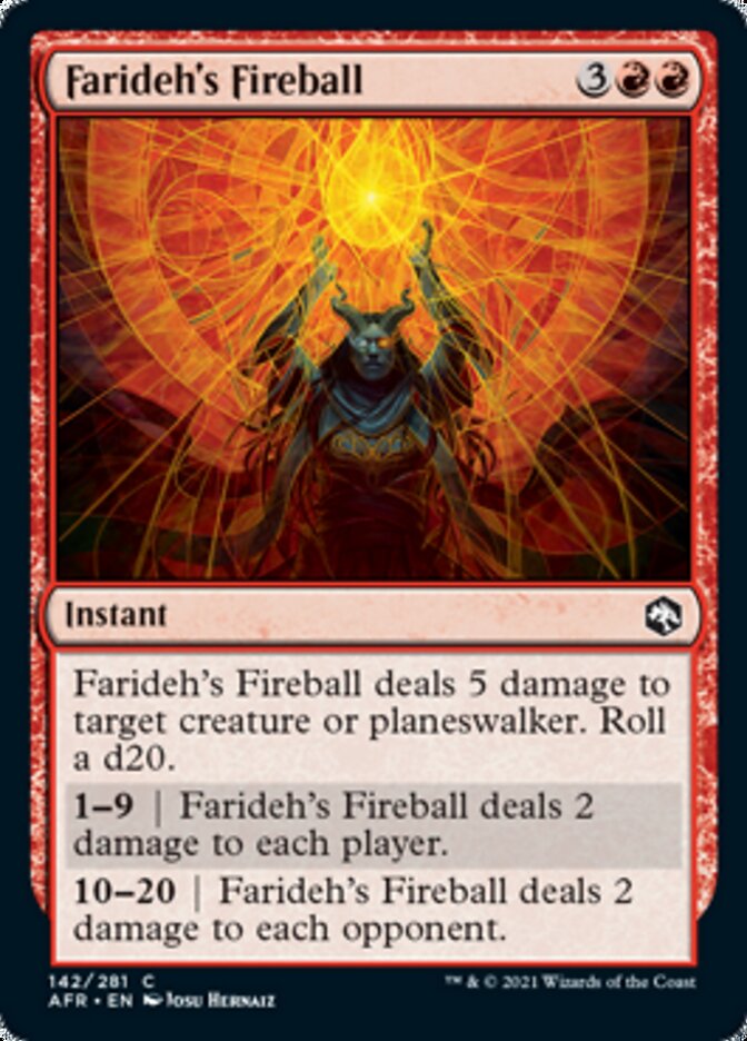 Farideh's Fireball [Dungeons & Dragons: Adventures in the Forgotten Realms] | Card Citadel