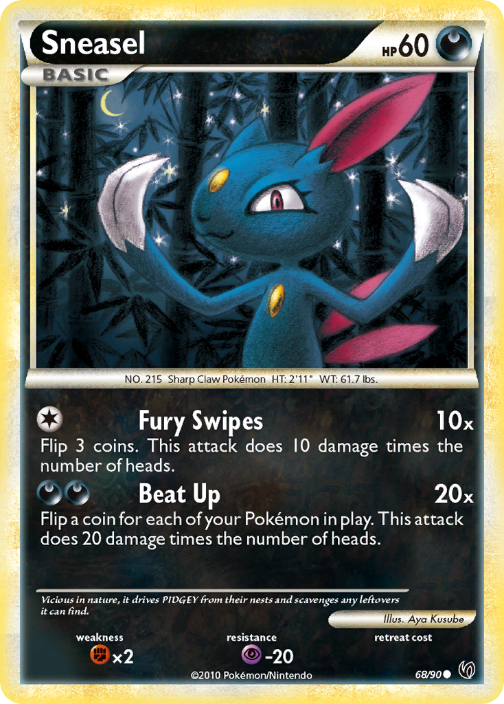 Sneasel (68/90) [HeartGold & SoulSilver: Undaunted] | Card Citadel
