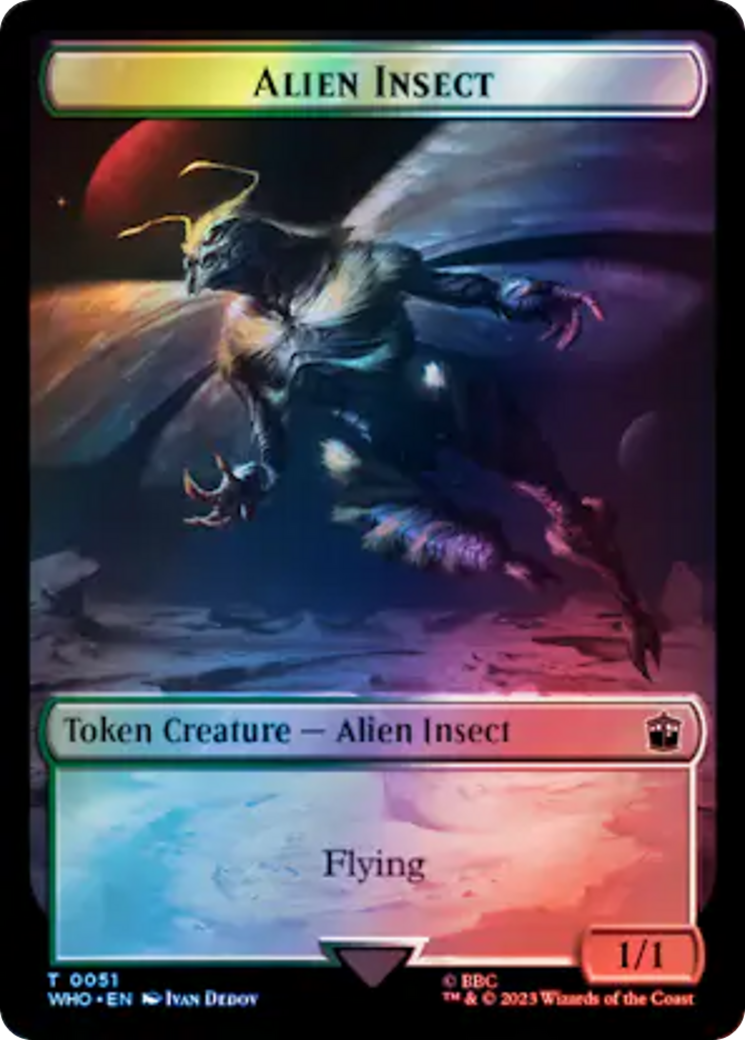 Soldier // Alien Insect Double-Sided Token (Surge Foil) [Doctor Who Tokens] | Card Citadel