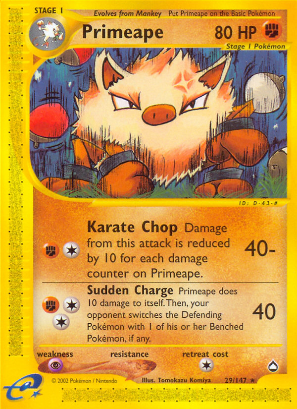 Primeape (29/147) [Aquapolis] | Card Citadel