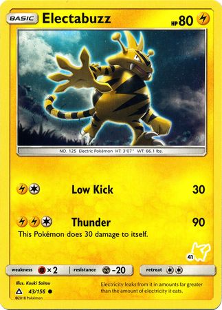 Electabuzz (43/156) (Pikachu Stamp #41) [Battle Academy 2020] | Card Citadel