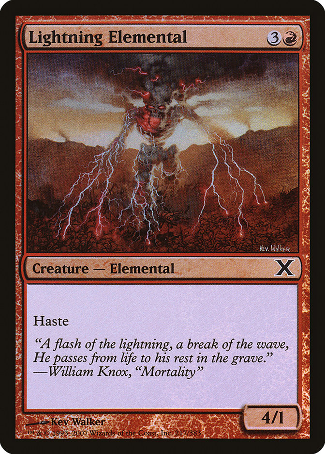 Lightning Elemental (Premium Foil) [Tenth Edition] | Card Citadel