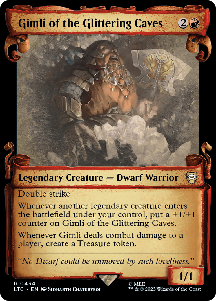 Gimli of the Glittering Caves [The Lord of the Rings: Tales of Middle-Earth Commander Showcase Scrolls] | Card Citadel