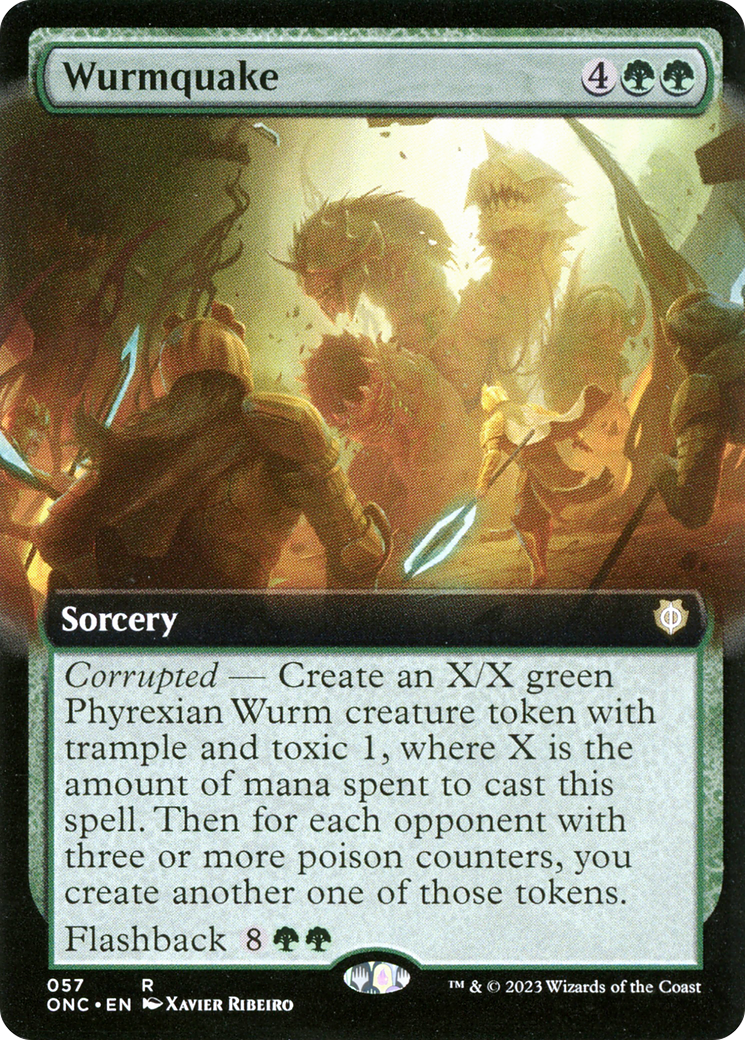 Wurmquake (Extended Art) [Phyrexia: All Will Be One Commander] | Card Citadel