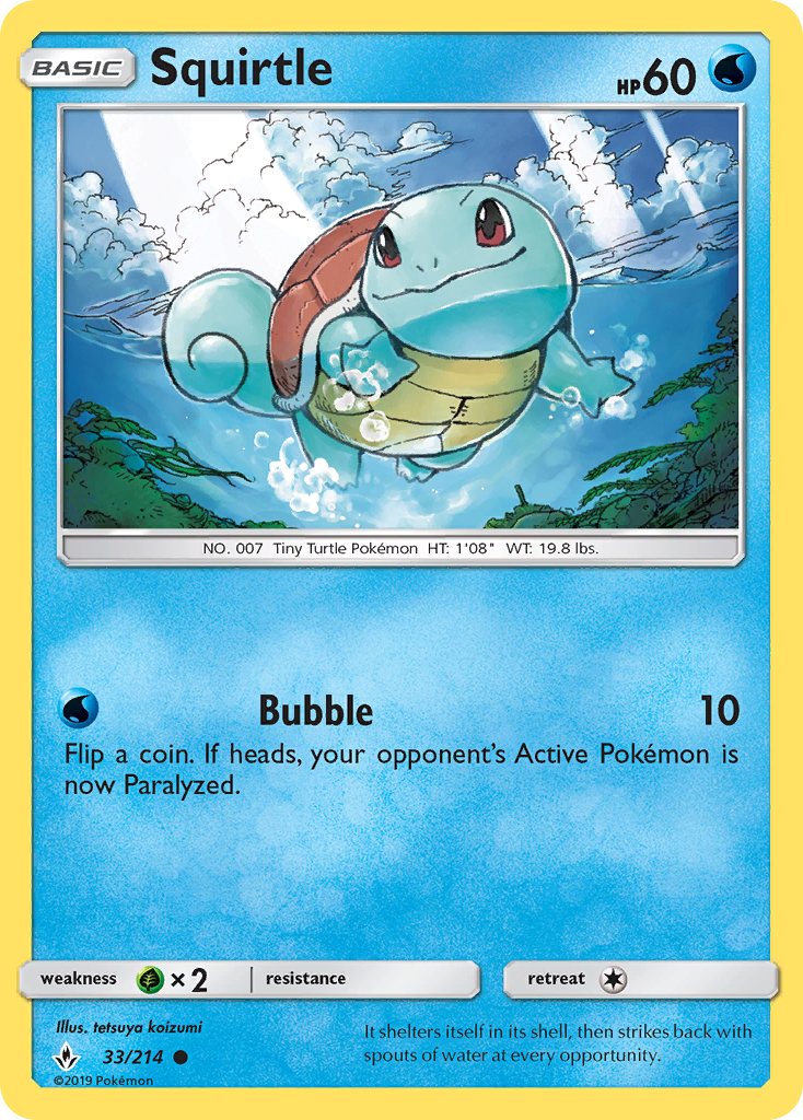 Squirtle (33/214) [Sun & Moon: Unbroken Bonds] | Card Citadel