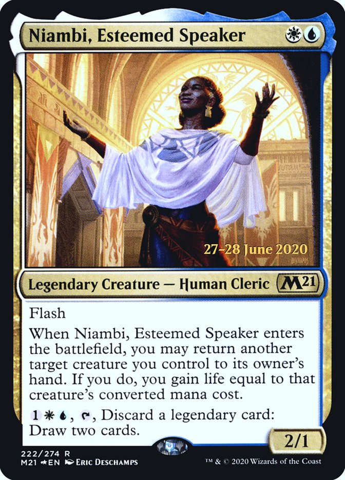 Niambi, Esteemed Speaker  [Core Set 2021 Prerelease Promos] | Card Citadel