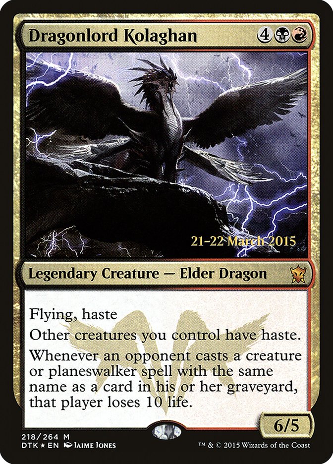 Dragonlord Kolaghan  [Dragons of Tarkir Prerelease Promos] | Card Citadel