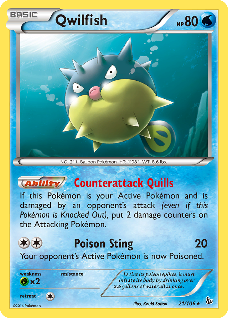 Qwilfish (21/106) [XY: Flashfire] | Card Citadel