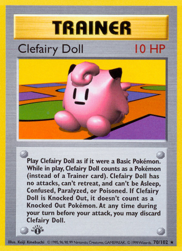 Clefairy Doll (70/102) (Shadowless) [Base Set 1st Edition] | Card Citadel
