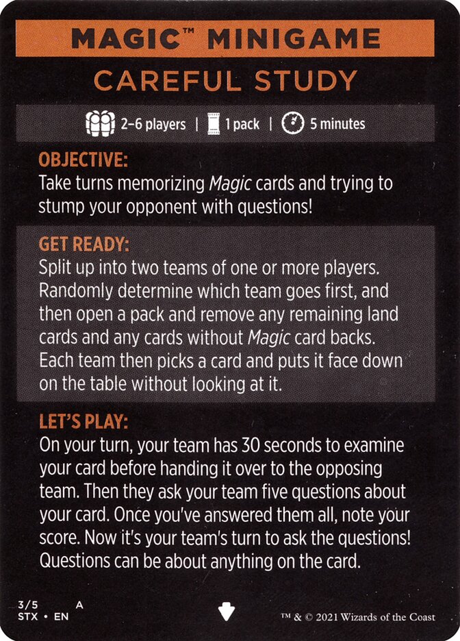 Careful Study (Magic Minigame) [Strixhaven: School of Mages Minigame] | Card Citadel