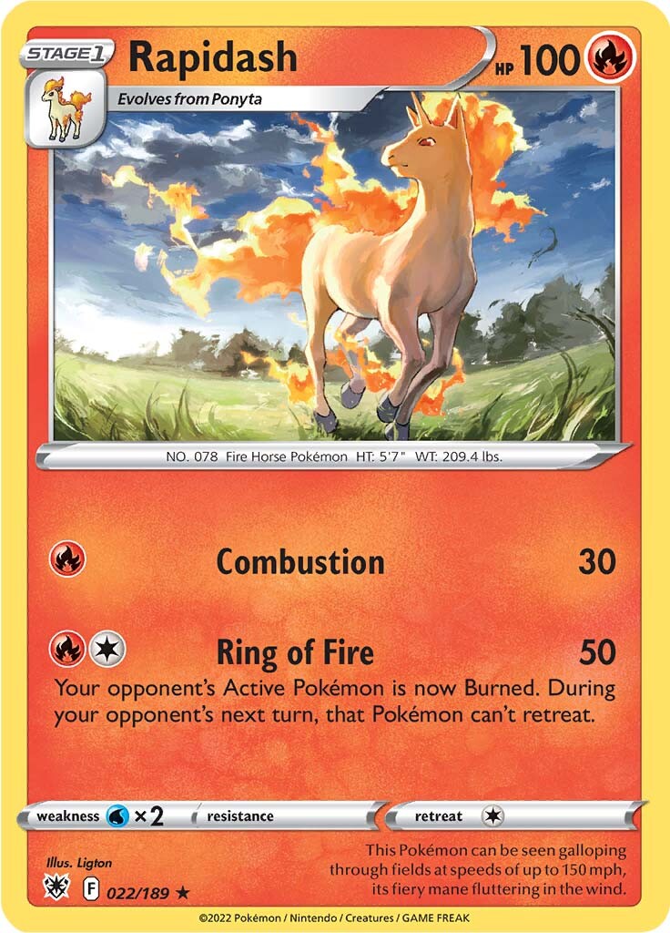 Rapidash (022/189) [Sword & Shield: Astral Radiance] | Card Citadel