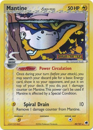 Mantine (20/101) (Delta Species) (Stamped) [EX: Dragon Frontiers] | Card Citadel