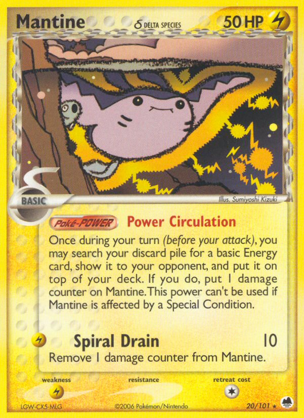 Mantine (20/101) (Delta Species) [EX: Dragon Frontiers] | Card Citadel