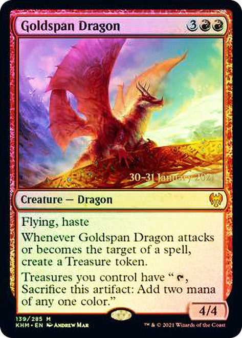 Goldspan Dragon  [Kaldheim Prerelease Promos] | Card Citadel