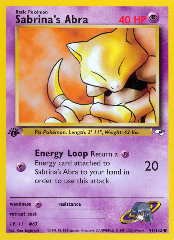 Sabrina's Abra (91/132) [Gym Heroes 1st Edition] | Card Citadel