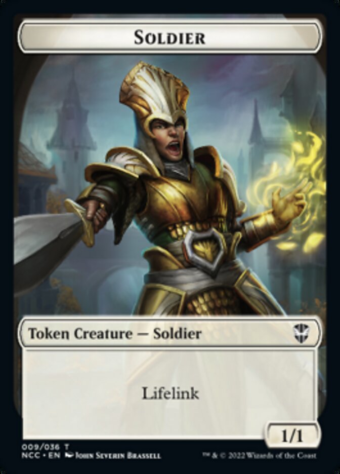 Soldier (09) // Cat Beast Double-sided Token [Streets of New Capenna Commander Tokens] | Card Citadel