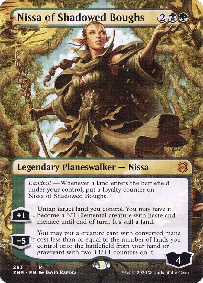 Nissa of Shadowed Boughs (Borderless) [Zendikar Rising] | Card Citadel