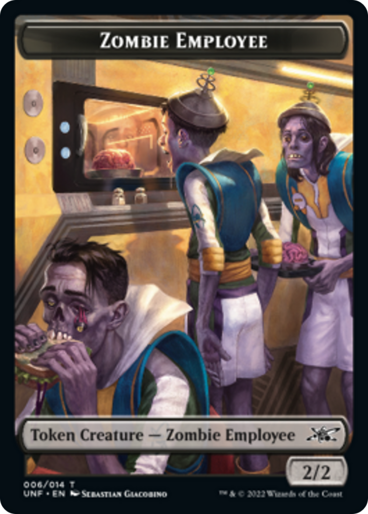 Zombie Employee // Food (010) Double-sided Token [Unfinity Tokens] | Card Citadel