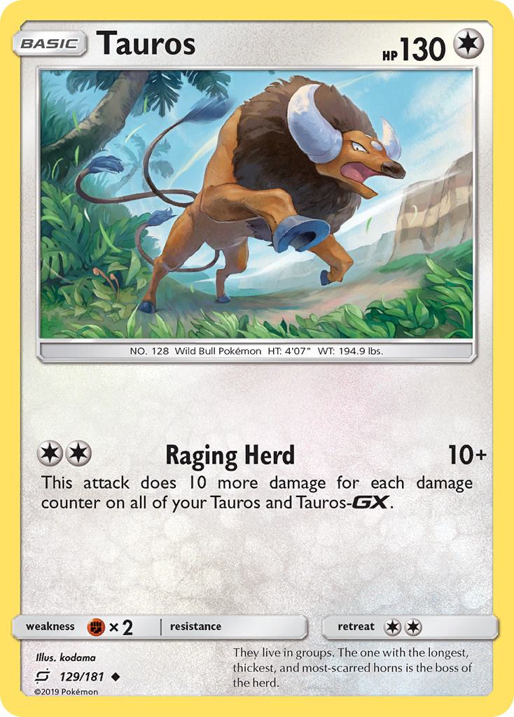 Tauros (129/181) [Sun & Moon: Team Up] | Card Citadel