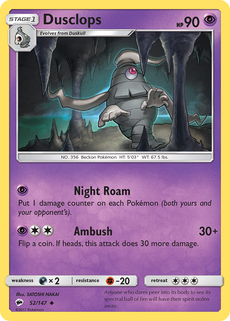 Dusclops (52/147) [Sun & Moon: Burning Shadows] | Card Citadel