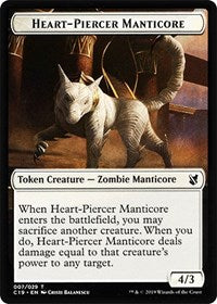 Heart-Piercer Manticore // Dragon Double-sided Token [Commander 2019 Tokens] | Card Citadel