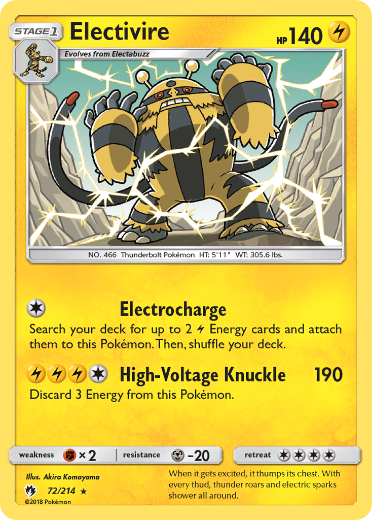 Electivire (72/214) [Sun & Moon: Lost Thunder] | Card Citadel