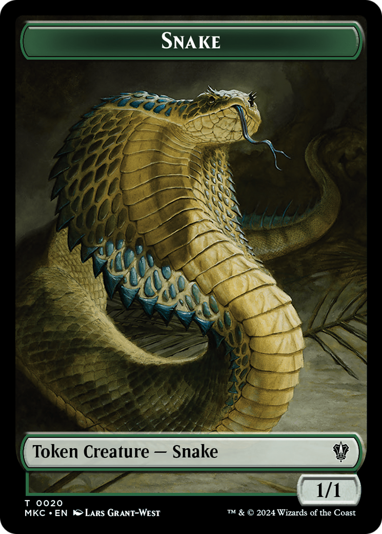 Snake // Morph Double-Sided Token [Murders at Karlov Manor Commander Tokens] | Card Citadel