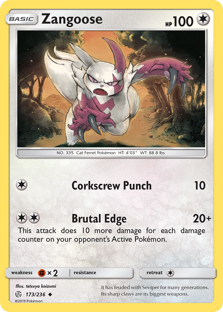 Zangoose (173/236) [Sun & Moon: Cosmic Eclipse] | Card Citadel