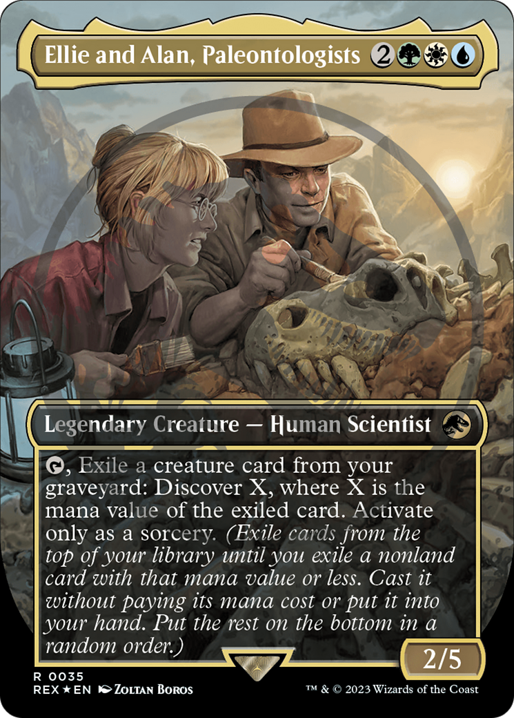 Ellie and Alan, Paleontologists Emblem (Borderless) [Jurassic World Collection Tokens] | Card Citadel