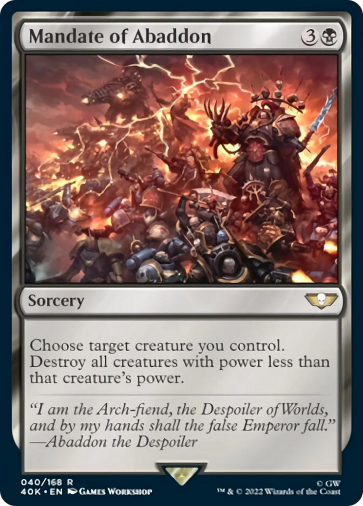 Mandate of Abaddon (Surge Foil) [Universes Beyond: Warhammer 40,000] | Card Citadel