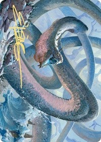 Koma, Cosmos Serpent 1 Art Card (Gold-Stamped Signature) [Kaldheim: Art Series] | Card Citadel