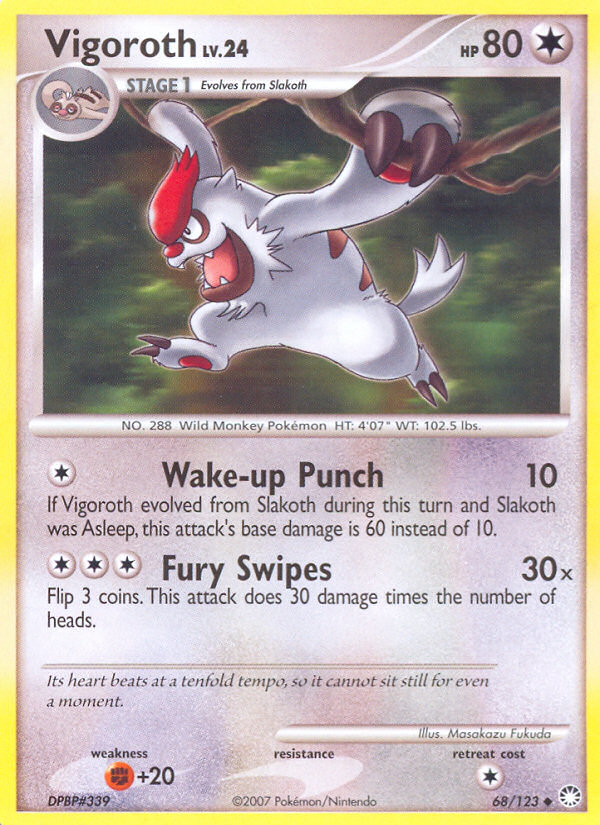 Vigoroth (68/123) [Diamond & Pearl: Mysterious Treasures] | Card Citadel
