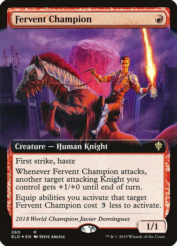 Fervent Champion (Extended Art) [Throne of Eldraine] | Card Citadel