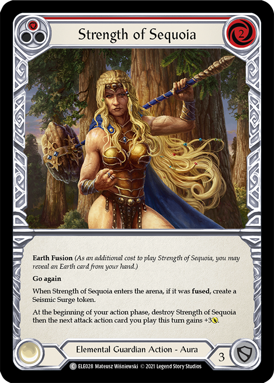 Strength of Sequoia (Red) [ELE028] (Tales of Aria)  1st Edition Rainbow Foil | Card Citadel