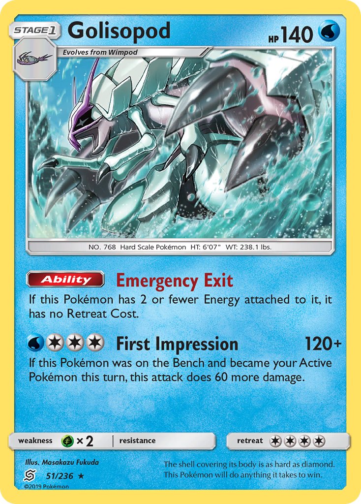 Golisopod (51/236) (Cosmos Holo) (Blister Exclusive) [Sun & Moon: Unified Minds] | Card Citadel
