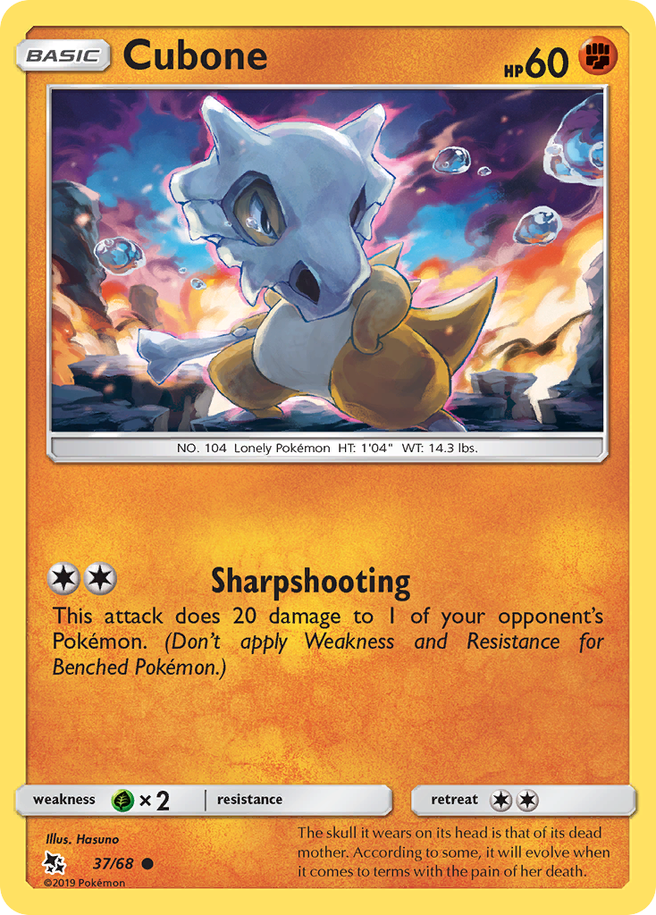 Cubone (37/68) [Sun & Moon: Hidden Fates] | Card Citadel