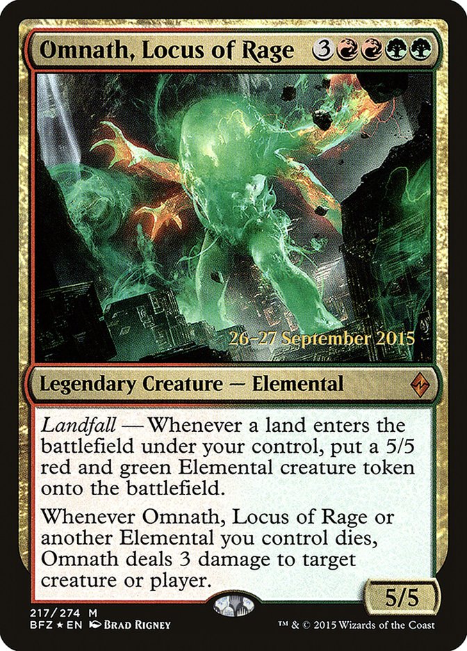 Omnath, Locus of Rage (Prerelease Promo) [Battle for Zendikar Prerelease Promos] | Card Citadel