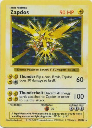 Zapdos (16/102) [Base Set Shadowless Unlimited] | Card Citadel