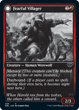 Fearful Villager // Fearsome Werewolf [Innistrad: Double Feature] | Card Citadel