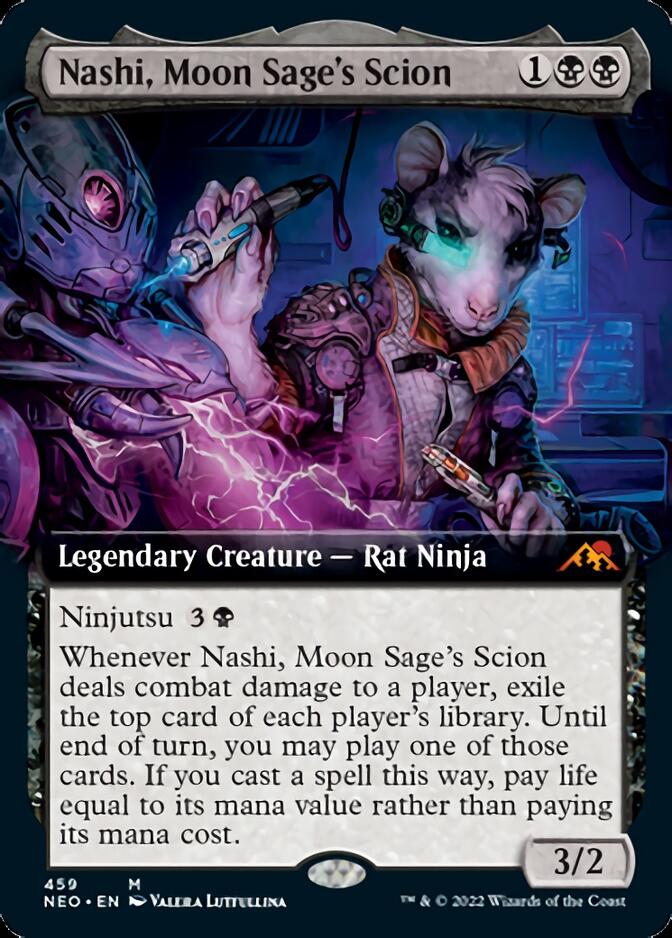 Nashi, Moon Sage's Scion (Extended Art) [Kamigawa: Neon Dynasty] | Card Citadel