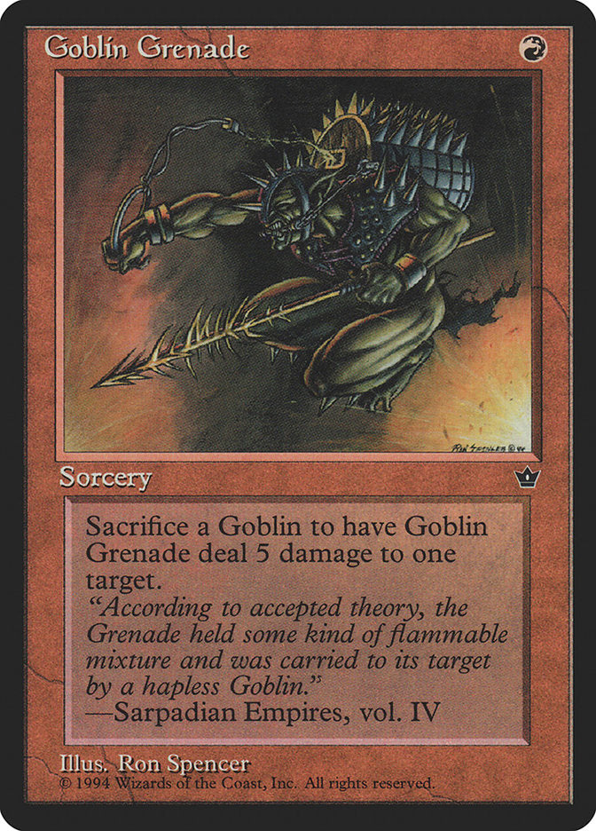 Goblin Grenade (Ron Spencer) [Fallen Empires] | Card Citadel