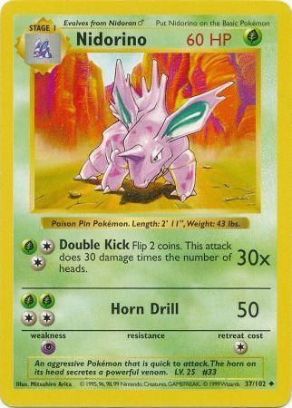 Nidorino (37/102) [Base Set Shadowless Unlimited] | Card Citadel