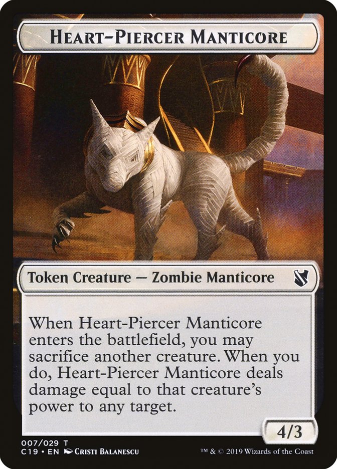 Heart-Piercer Manticore [Commander 2019 Tokens] | Card Citadel