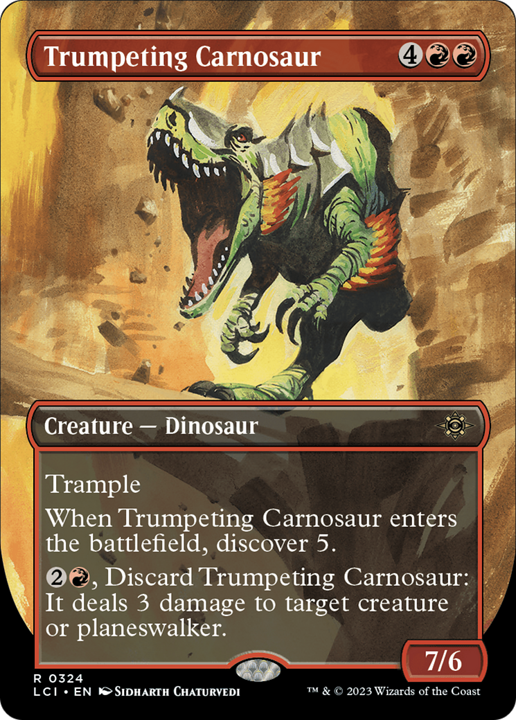 Trumpeting Carnosaur (Borderless) [The Lost Caverns of Ixalan] | Card Citadel