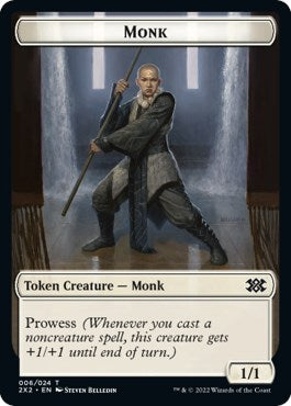 Wrenn and Six Emblem // Monk Double-sided Token [Double Masters 2022 Tokens] | Card Citadel